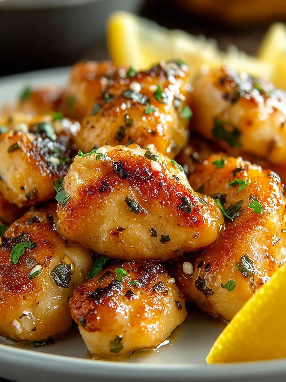Lemon Garlic Chicken Bites Recipe First Image