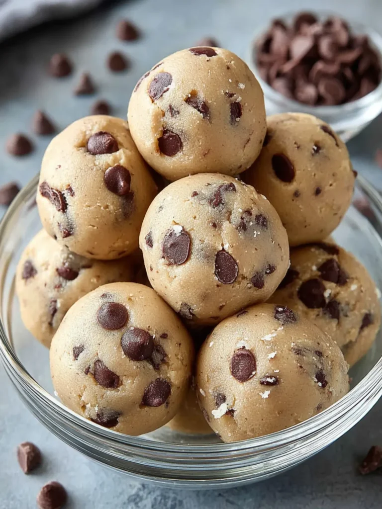 Healthy Cookie Dough Balls, Chocolate Chip (No Bake) First Image