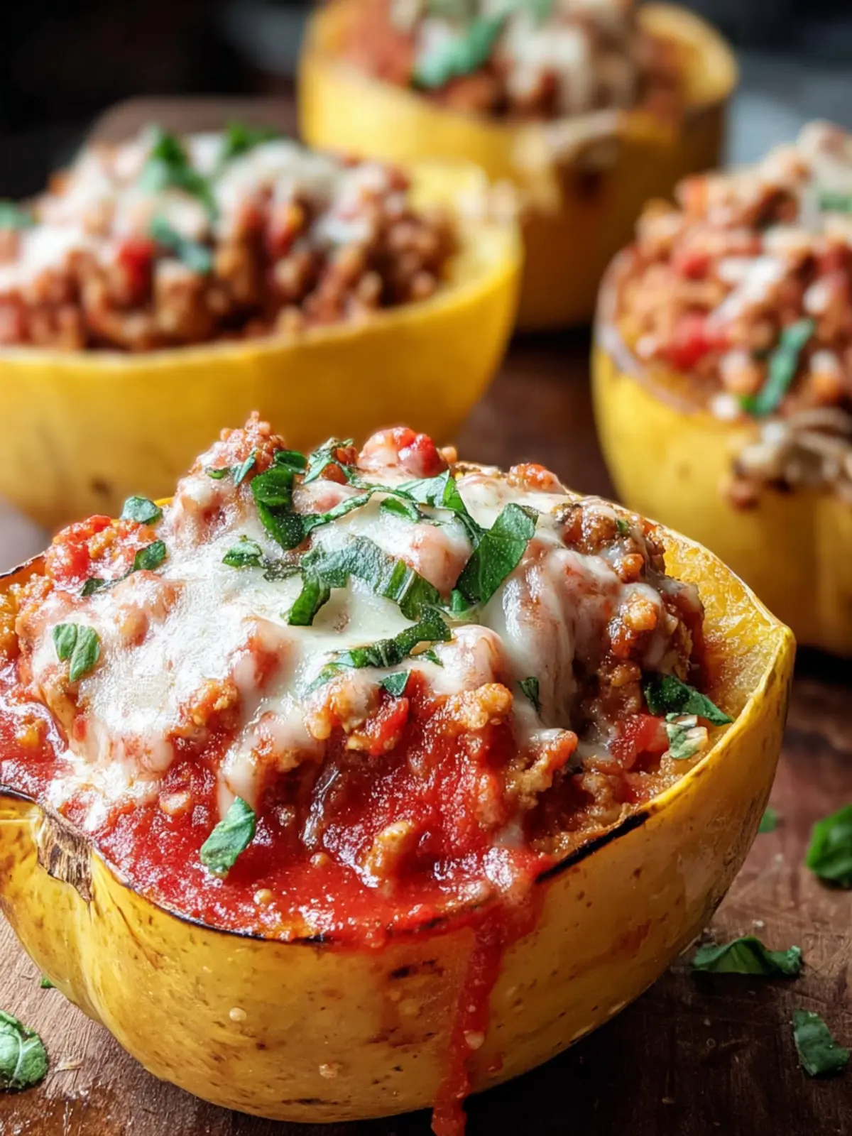 Easy Stuffed Spaghetti Squash with Tomato Meat Sauce First Image