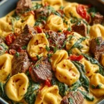 Creamy Tuscan Spinach & Steak Bites Tortellini Recipe First Image