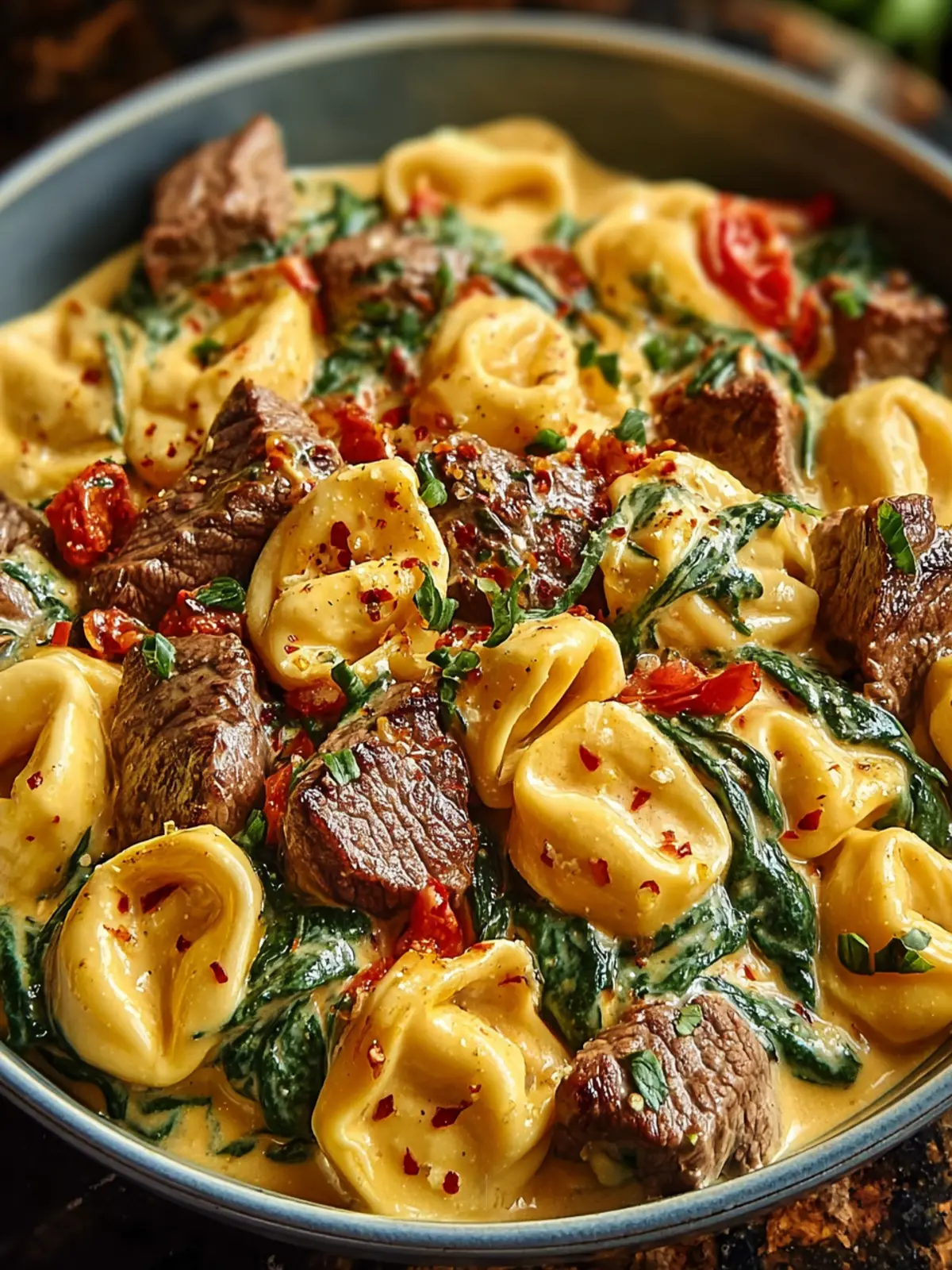 Creamy Tuscan Spinach & Steak Bites Tortellini Recipe You’ll Love