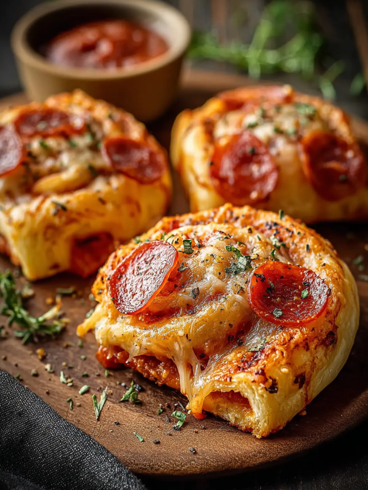 Flaky Pepperoni Pizza Rolls: Irresistibly Cheesy and Herby!
