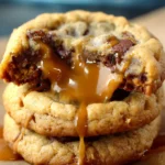Caramel Chocolate Cream Cheese Stuffed Cookies First Image