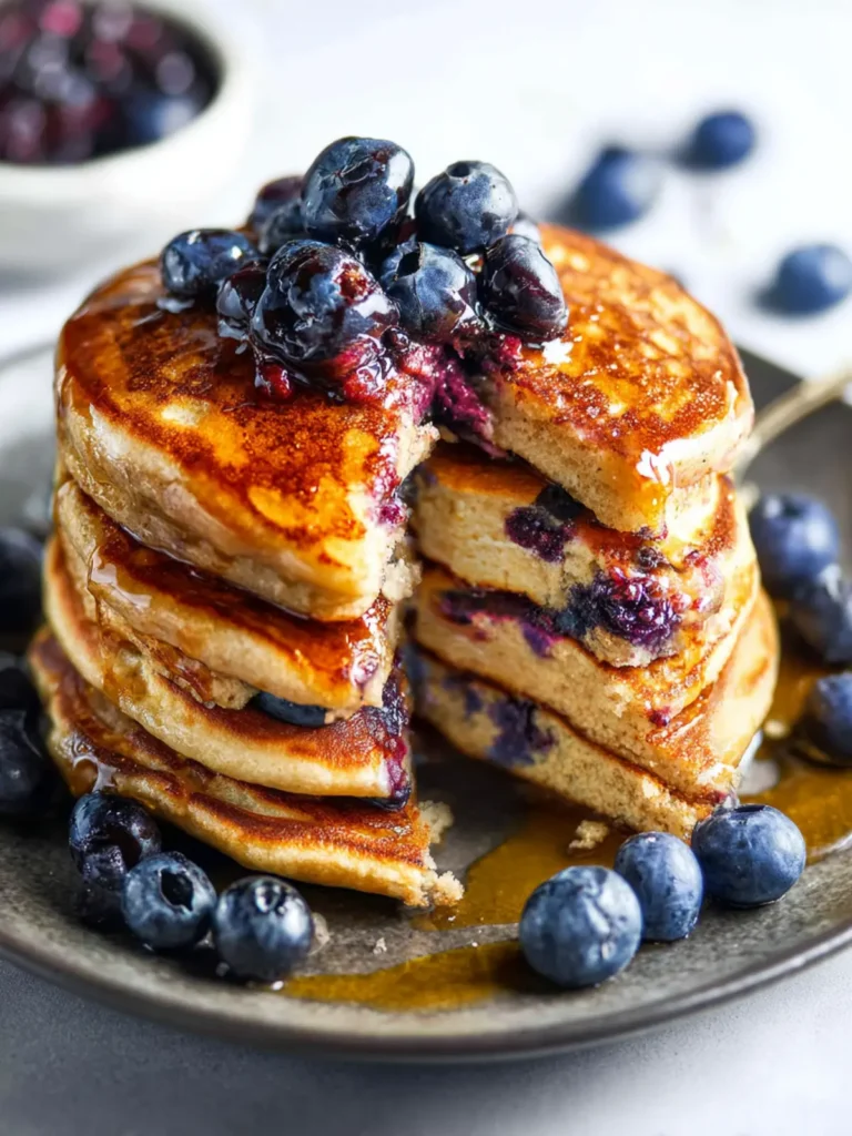 Easy Blueberry Protein Pancakes – Gluten Free First Image