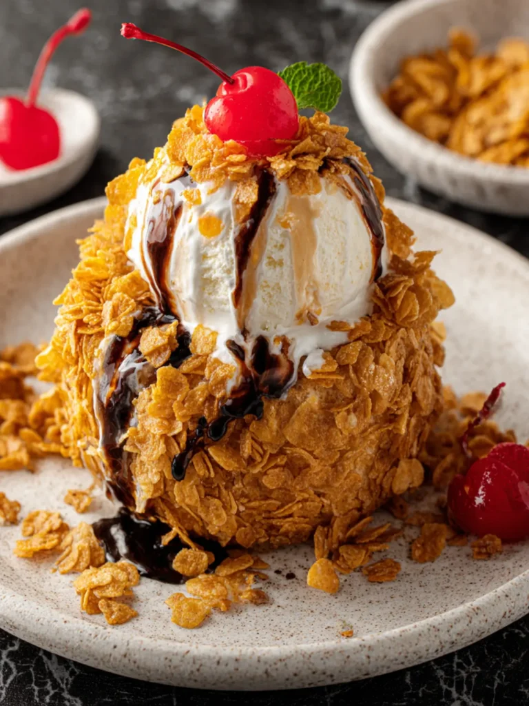 Fried Ice Cream Recipe With Corn Flakes First Image